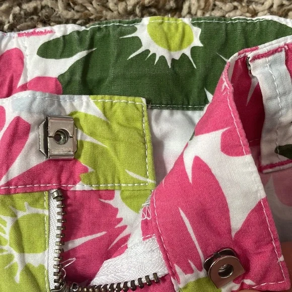 Gymboree Floral Capris Pink Green Blue girls 7 - Picture 2 of 5